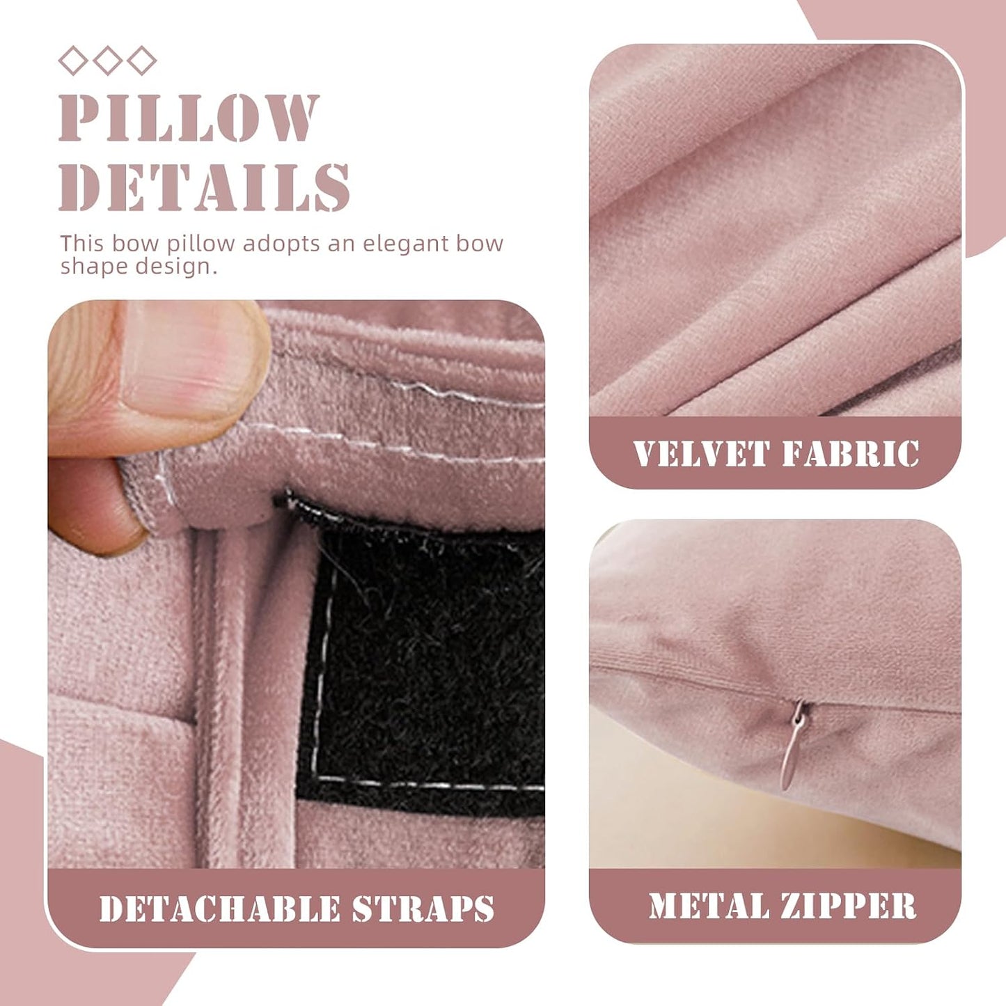 Bow Pillow Throw Velvet Bow Shaped Removable Cover Soft Lumbar Pillow Decorative Throw for Living Room Couch Bed Sofa Car Decoration,Yellow