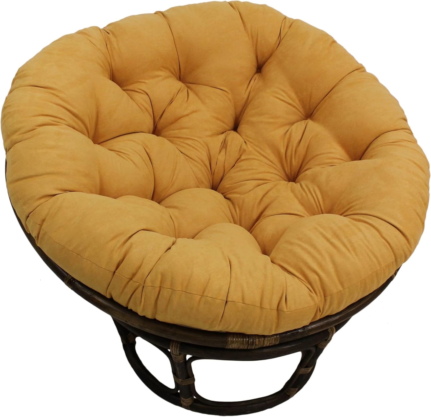 Blazing Needles Solid Microsuede Papasan Chair Cushion, 52" x 6" x 52", Lemon