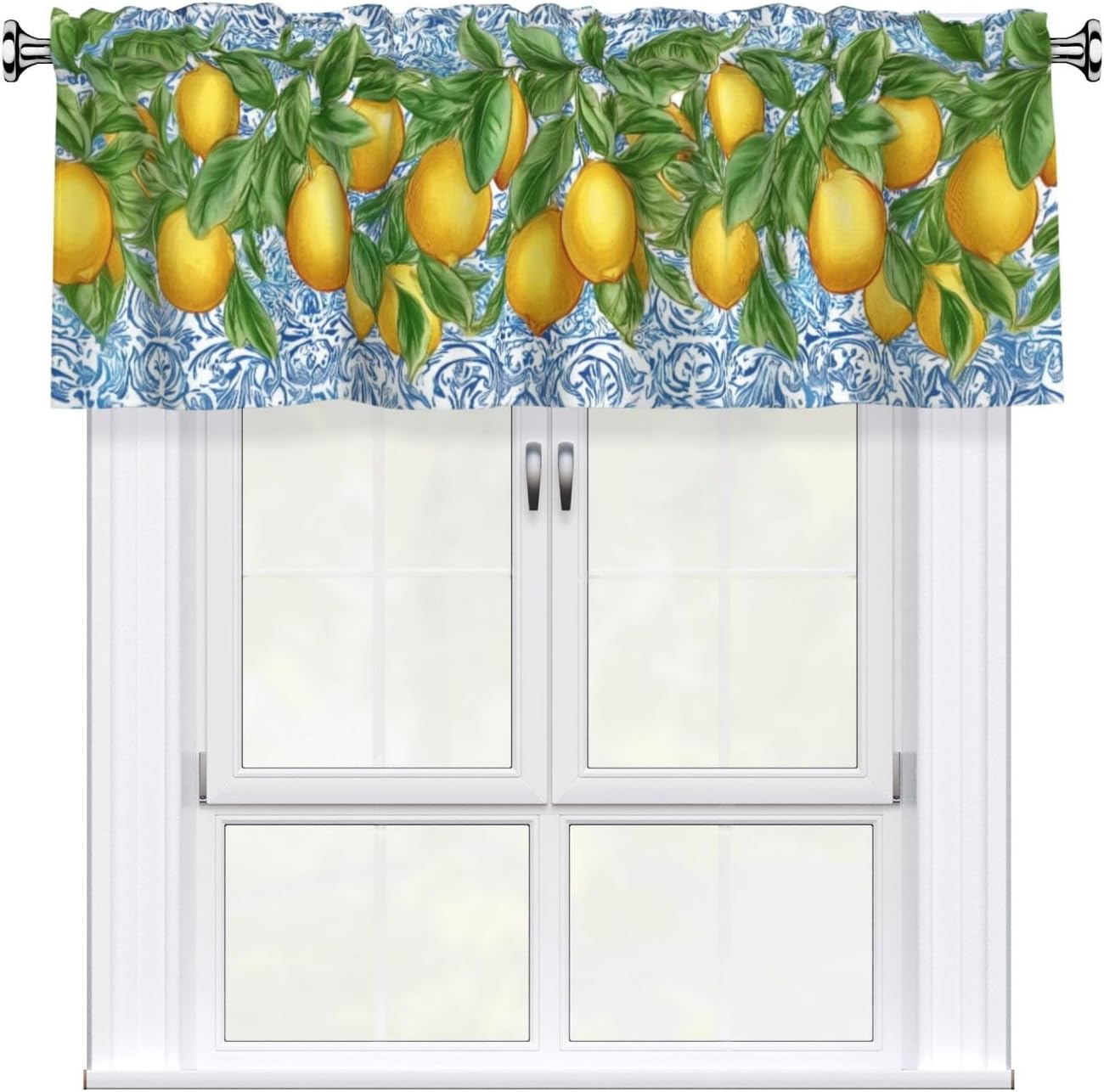 Lemon Valance Curtain Short Window Valance for Kitchen Bathroom Bedroom Living Room Holiday Home Decor 54''X18''