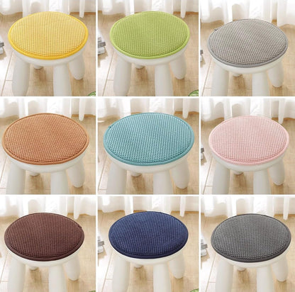 1/2/4 Packs Solid Color Round Seat Pads, Non-slip Chair Cushion With Elastic Ties Hooks, Small Round Stool Seat Cushion, Rattan Chair Seat Cushions ( Color : Lemon Yellow , Size : 35*35cm(1pack) )