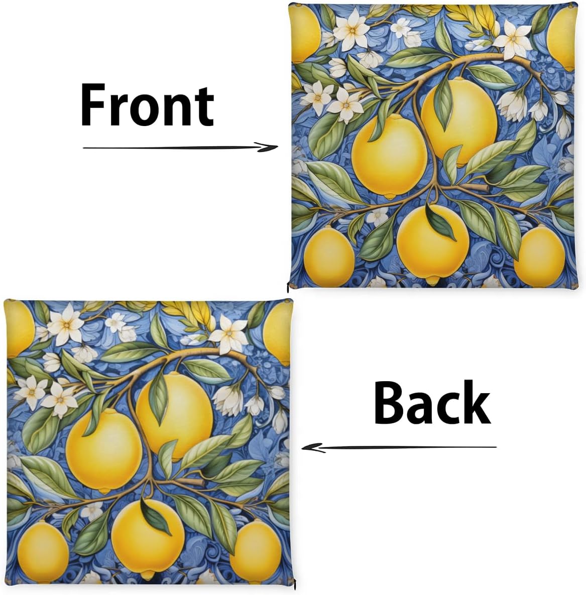 Chair Cushions Lemons Chair Pads for Dining Chairs Removable Seat Cushion for Kitchen Living Room Office Patio 16 x 16 x 1.2 Inches