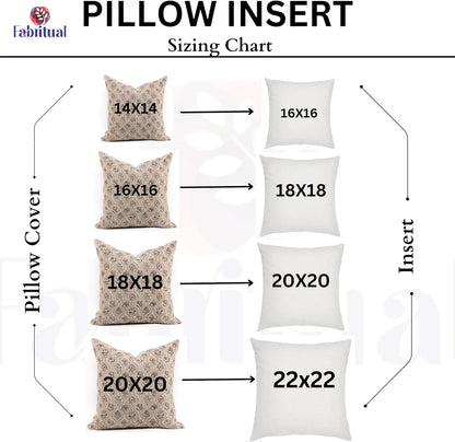 Thick Cotton White Fabric Handmade Block Print 14x20 Inch Throw Pillowcase Cushion Cover with Zipper Decorative for Sofa, Couch, Living Room, Bedroom (Black Forest-Light Yellow)