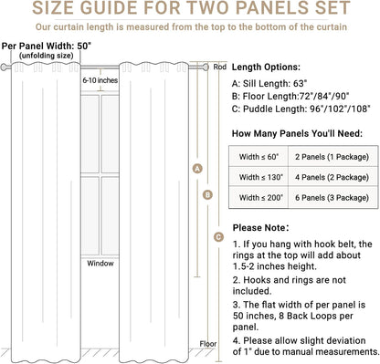 100% Blackout Shield Linen Blackout Curtains for Bedroom 84 Inches Long,Back Tab/Rod Pocket Living Room Drapes,Thermal Insulated Textured Blackout Curtains 2 Panels Set,50" W x 84" L,Mustard Yellow