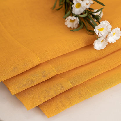 Yellow Sheer Curtains 95 inch Length 2 panels, Rod Pocket Semi Sheer Privacy Curtains, Window Treatments Soft Voile Drapes for Windows Living Room Bedroom French Doors Doorway Divider, 52"Wx 95"L