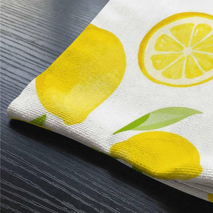 Smooffly Lemon Fruit Leaves Cotton Linen Throw Lumbar Pillow Case Cushion Cover Home Office Decorative Rectangle 12 X 20 Inches
