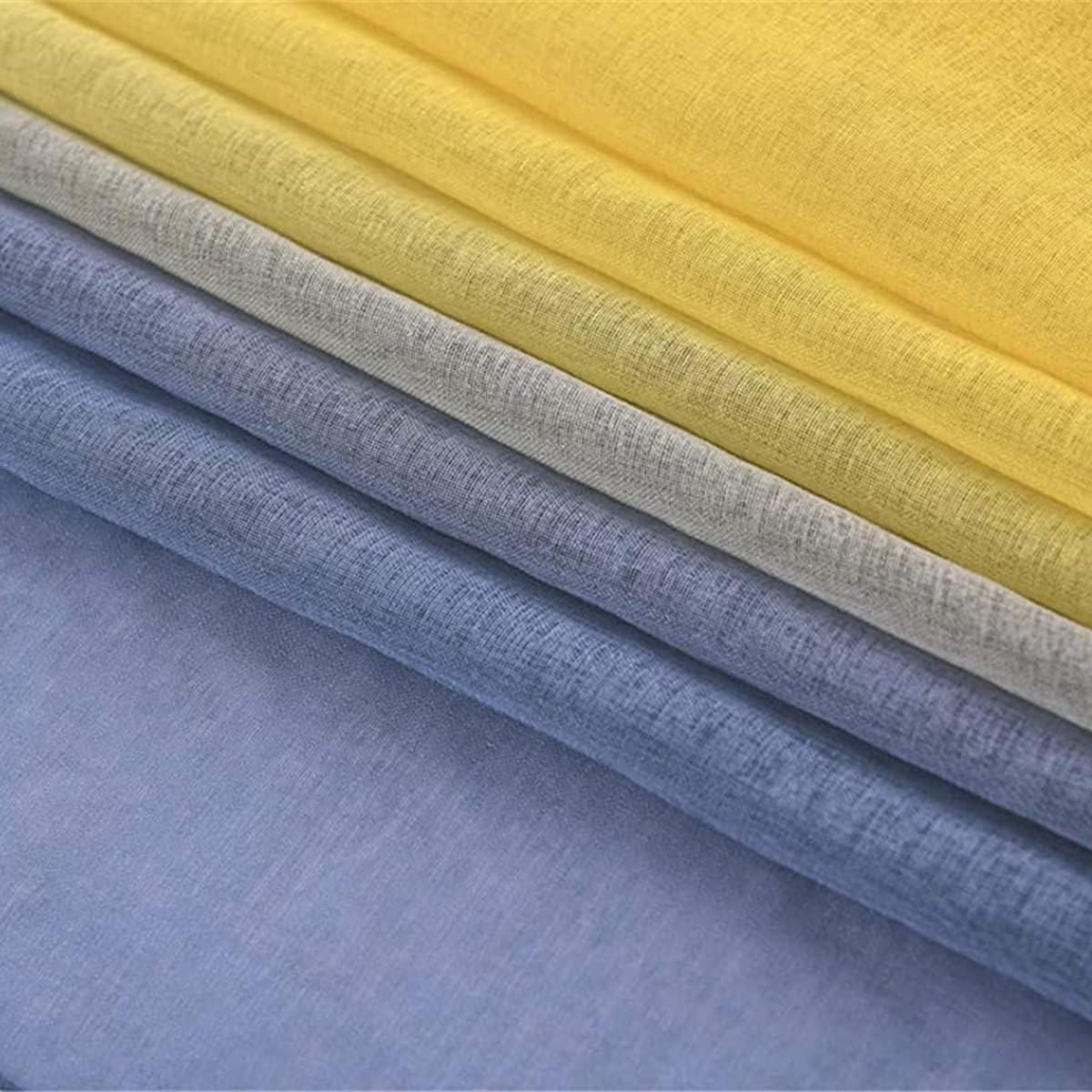 Yancorp Bedroom Curtains 84 inch Length Sheer Curtain Linen Yellow Grey Ombre Rod Pocket Drapes for Girls Living Room Mermaid Bedroom Nursery Kids Window Decor,1 Panel(Yellow Grey, 40"x84")