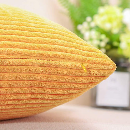 Artscope Cozy Striped Corduroy Pillow Covers Super Soft Decorative Oblong Throw Pillow Covers Case Cushion Covers for Sofa Couch Bedroom Car Decor 12 x 20 Inches, Yellow