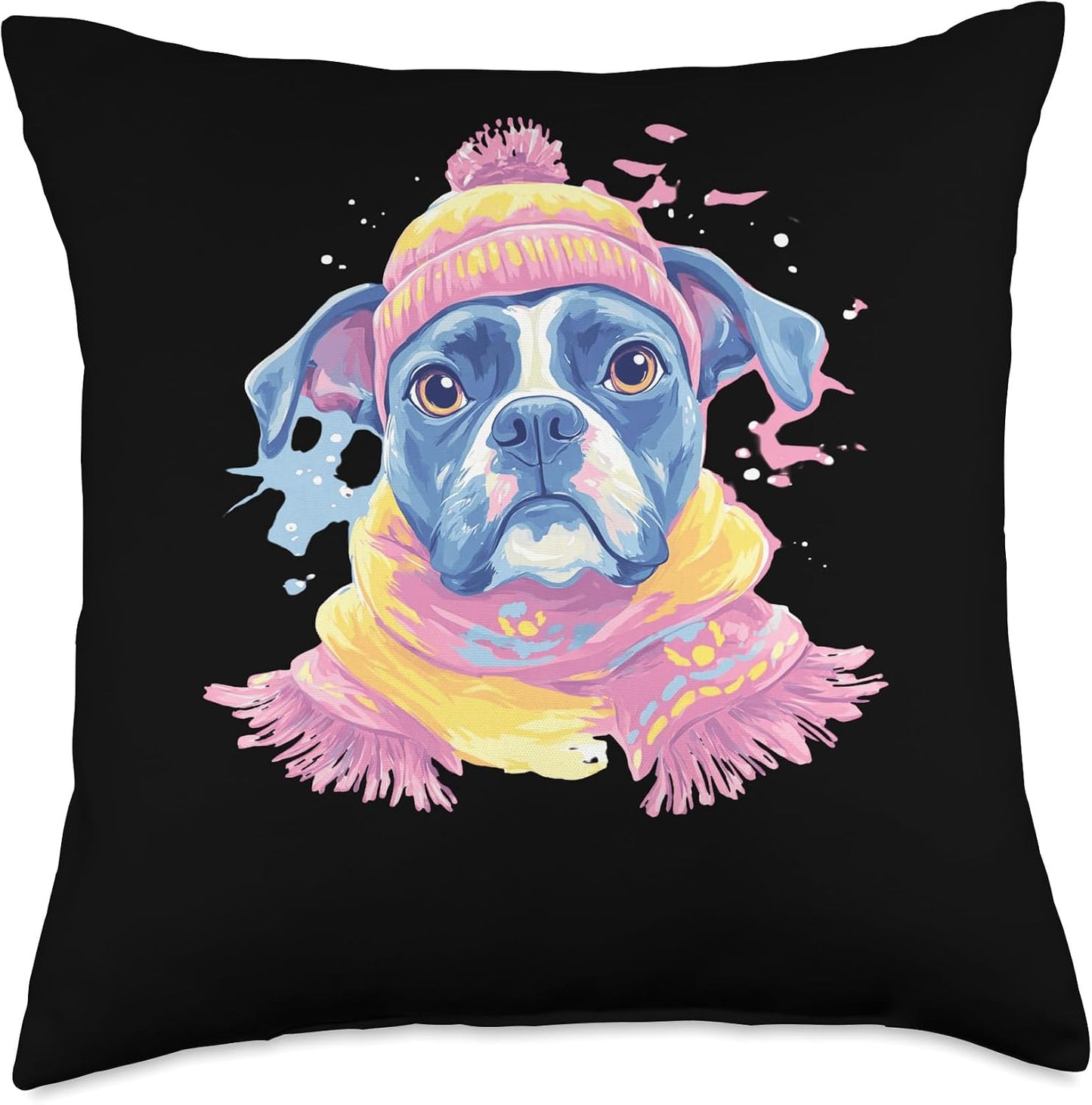 Monster Orange Pink Glasses Yellow Bow Floral Bandana Cool Throw Pillow