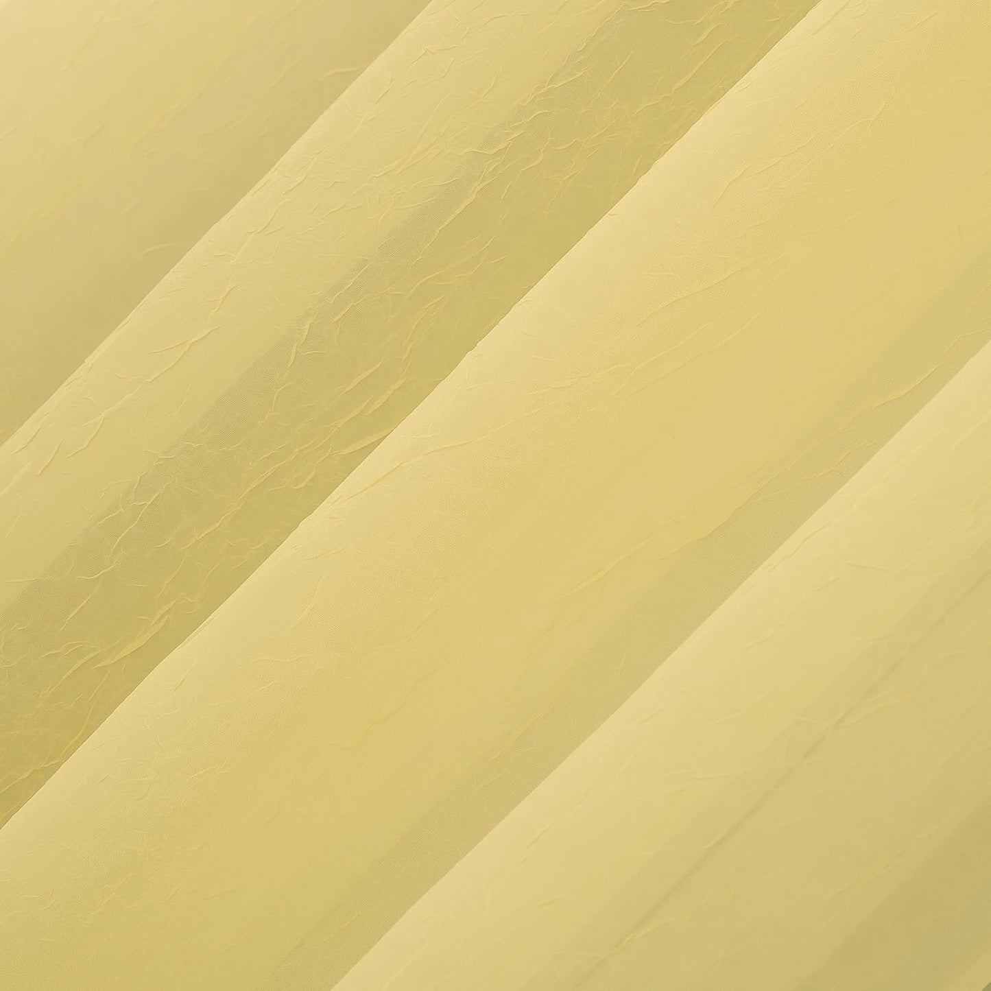 No. 918 Erica Crushed Sheer Voile Rod Pocket Curtain Panel, 51" x 84", Yellow