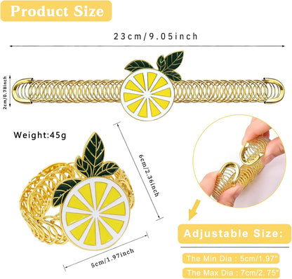 Lemon Curtain Tiebacks 2 Pack Yellow Fruit Spring Curtain Holdbacks No Drill Curtain Ties & Auto-Closing,Boho Curtain Tie Backs for Office & Farmhouse Kitchen Living Room Bedroom Decor
