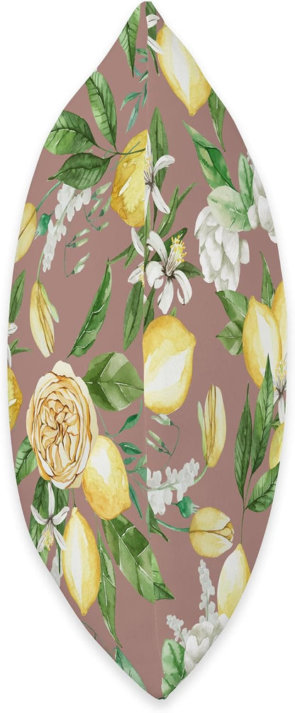 Summer by Vine Mercantile Terracotta-Amalfi Lemon Blossom Watercolor Citrus Pattern Throw Pillow, 18x18, Multicolor