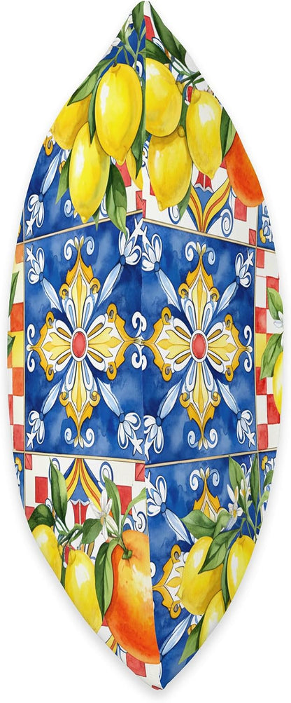 Vibrant Colorful Summer Fruits Lemon Mediterranean Art Throw Pillow