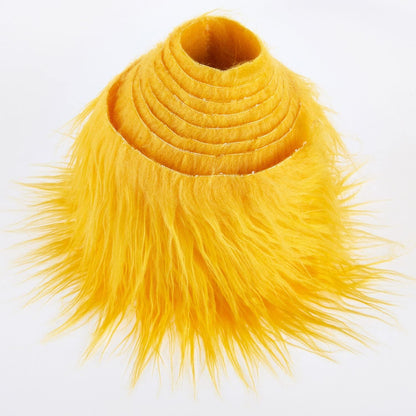 Shaggy Plush Faux Fur Fabric Precut Strips Fluffy Fuzzy Craft Fur for Gnomes Beard Hair Cosplay Costume Dwarf Decoration (Yellow, 2x60 inch)