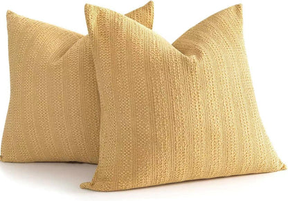 26x26 Pillow Covers Boho Euro Shams Set of 2 Decorative Throw Pillow Covers Cotton Large Square Pillowcase for Couch Bed, Yellow