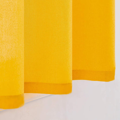 UPOPO Yellow 3 Pieces Tier Curtains and Valance Set Kitchen Window Curtains Over Sink Linen Textured Caravan Small Short Bathroom Curtain Half Window Cafe Curtains Basement Rod Pocket 54"x18"/27"x30"