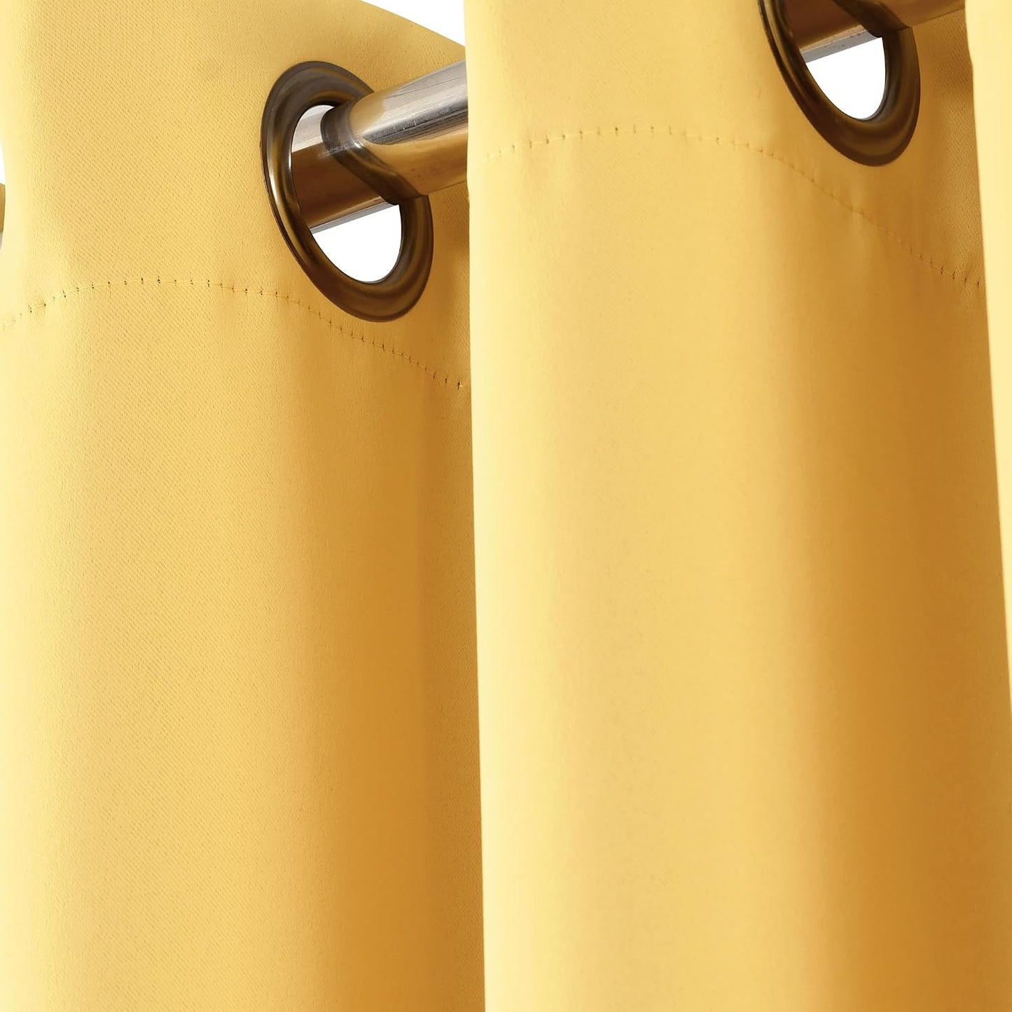 Lush Decor Insulated Grommet Blackout Window Curtain Panels, Pair, 52" W x 95" L, Yellow - Classic Modern Design - Chic Window Decor - Long Curtains For Living Room, Bedroom, Or Dining Room