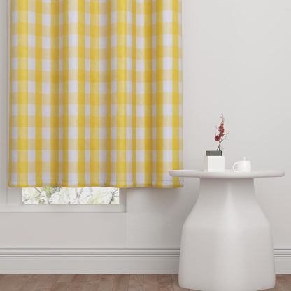 Valance 18 inch Buffalo Check Curtain Valance Gingham Plaid Living Room Window Curtain Panels Bedroom Checker Drapes Grommet Top Window Treatment 2 Panels Yellow and White