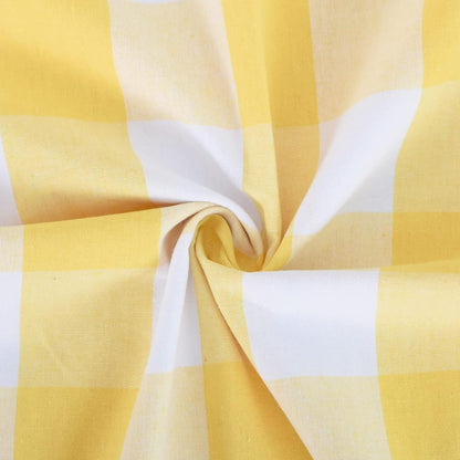 3 Pc Cotton Classic Country Farmhouse Kitchen Window Curtain -Yellow & White Buffalo Check Tier & Valance Set, 54" x 18" / 27" x 36"