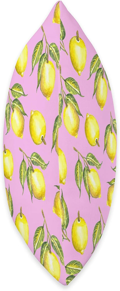 Watercolor Lemon Citrus Fruit Pink Yellow European Summer Throw Pillow