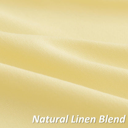 Guken Yellow Linen Curtains 84 Inch Length for Living Room Bedroom 2 Panels Set Rod Pocket Light Filtering Semi Sheer Window Curtains 52 Inch Width Boho Farmhouse Linen Drapes, W52xL84