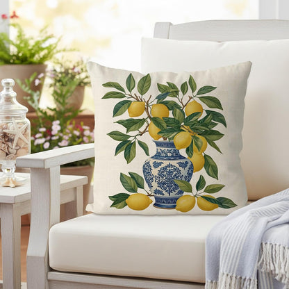 GAGEC Summer Pillow Covers 18x18 Inch Summer Decor Lemon Decor Lemon Pillow Covers for Home Sofa Living Room Farmhouse Cushion Case Decorations