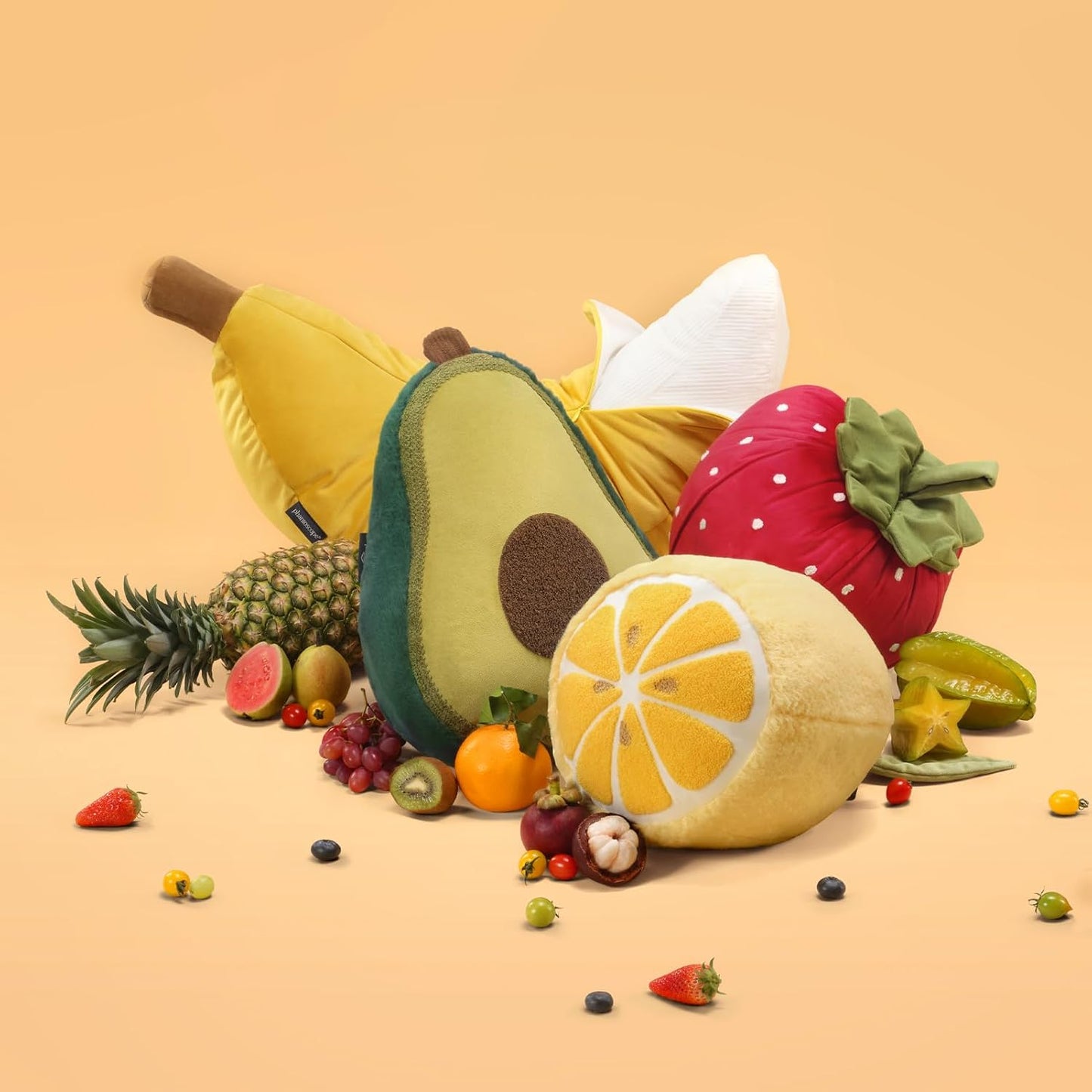 Phantoscope Fruit Shaped Pillows Series Lemon Shaped Throw Pillow, Fun Home Decor of Fruit Themed Shaped Cushions, Decorative Shaped Pillow for Couch Bed and Chair, Yellow, 10 x11.5 inches