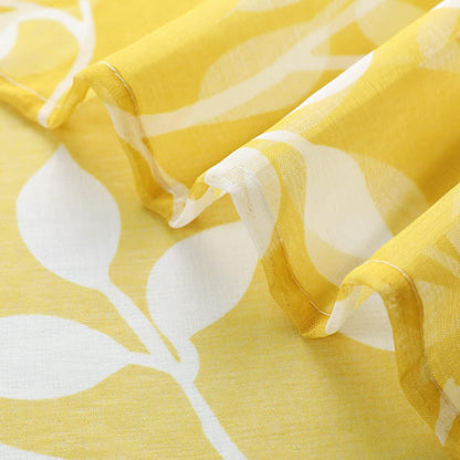 XTMYI Yellow Valance Curtais for Kitchen Window,Rod Pocket Sheer Spring Window Treatments Valence for Living Room Bedroom Bathroom,Mustard Sunflower Lemon Yellow and White