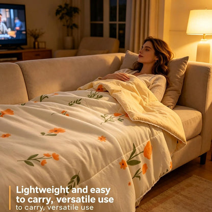 Cooling Blankets for Hot Sleepers and Night Sweats,Lightweight Smooth and Breathable Soft Throws for Bed, Couch and Sofa, Machine Washable. (Yellow01,Full(78''×91''))