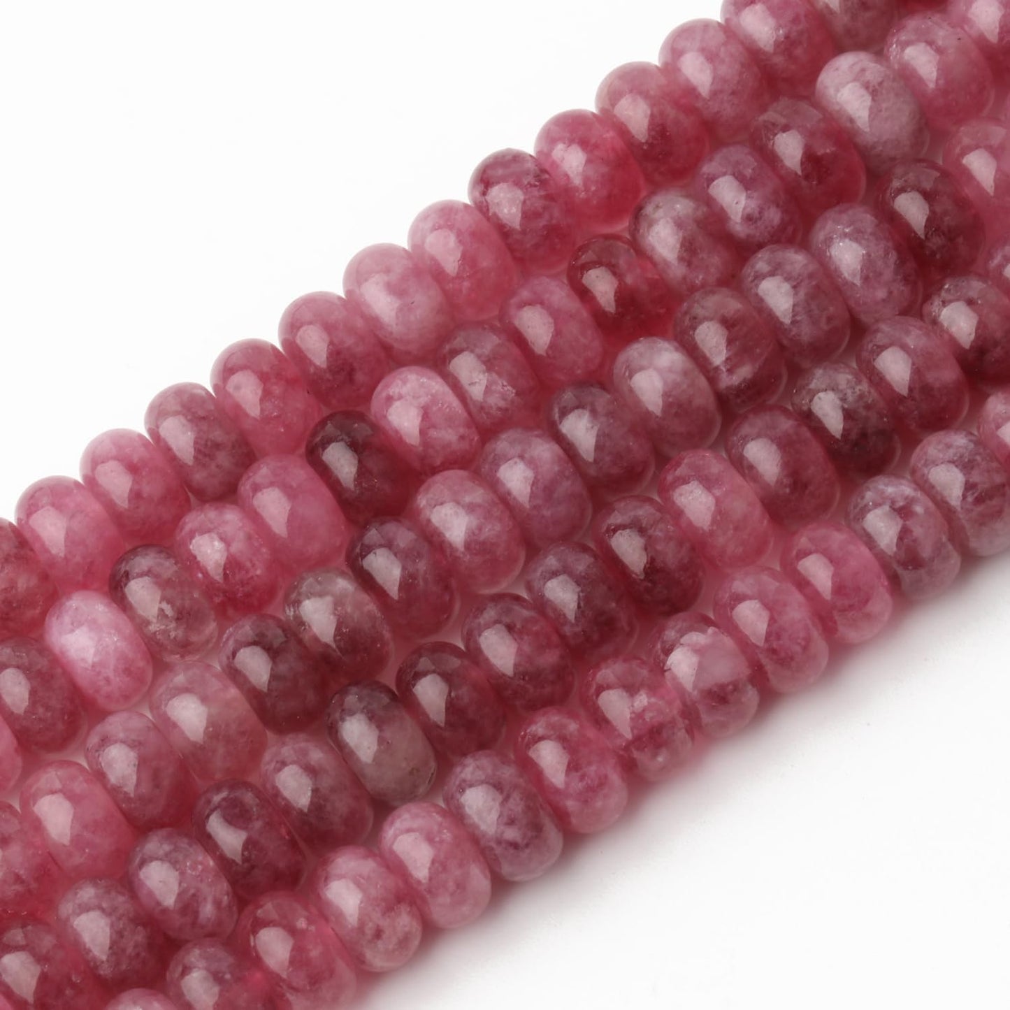 5x8mm Natural Green Lemon Jade Stone Rondelle Beads, 75PCS Spacer Round Loose Abacus Beads for Jewelry Making, Gemstone for Bracelet Necklace Earrings, Arts and Crafts - Colors B