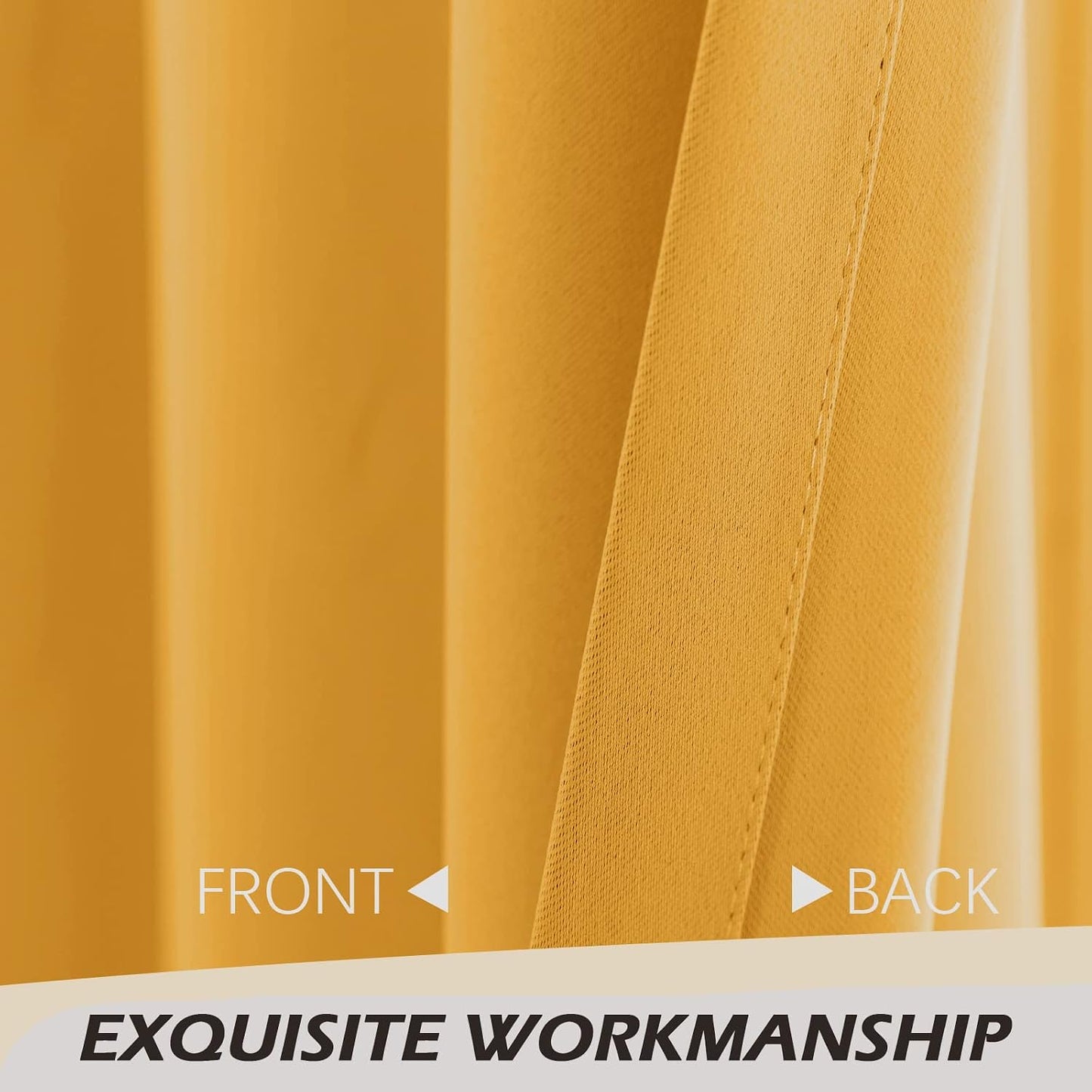 MYSKY HOME Yellow Blackout Curtain for Living Room Bedroom Curtain 84 Inches Long Grommet Room Darkening Window Curtains Thermal Insulated Single Panel Curtains 52 x 84 Inch, Mustard Yellow