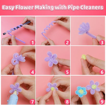 Pipe Cleaners, 200pcs Golden Yellow for Sunflowers, Flower Making Pipe Cleaners, Arts and Craft Supplies, Ideas for Art Project Activity.