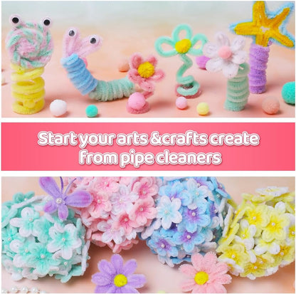Pipe Cleaners, 200pcs Golden Yellow for Sunflowers, Flower Making Pipe Cleaners, Arts and Craft Supplies, Ideas for Art Project Activity.
