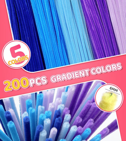 Pipe Cleaners, 200pcs Golden Yellow for Sunflowers, Flower Making Pipe Cleaners, Arts and Craft Supplies, Ideas for Art Project Activity.