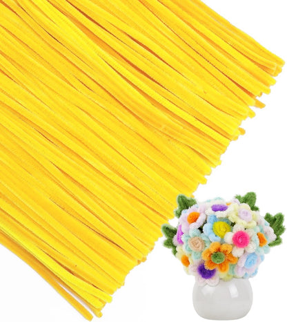 Pipe Cleaners, 200pcs Golden Yellow for Sunflowers, Flower Making Pipe Cleaners, Arts and Craft Supplies, Ideas for Art Project Activity.