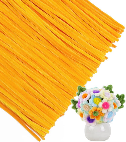 Pipe Cleaners, 200pcs Golden Yellow for Sunflowers, Flower Making Pipe Cleaners, Arts and Craft Supplies, Ideas for Art Project Activity.