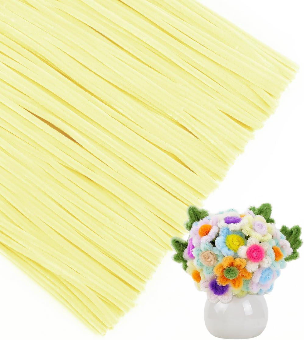 Pipe Cleaners, 200pcs Golden Yellow for Sunflowers, Flower Making Pipe Cleaners, Arts and Craft Supplies, Ideas for Art Project Activity.