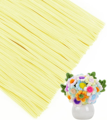 Pipe Cleaners, 200pcs Golden Yellow for Sunflowers, Flower Making Pipe Cleaners, Arts and Craft Supplies, Ideas for Art Project Activity.