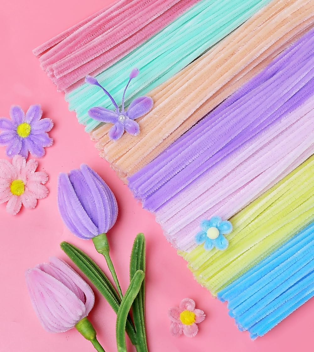 Pipe Cleaners, 200pcs Golden Yellow for Sunflowers, Flower Making Pipe Cleaners, Arts and Craft Supplies, Ideas for Art Project Activity.