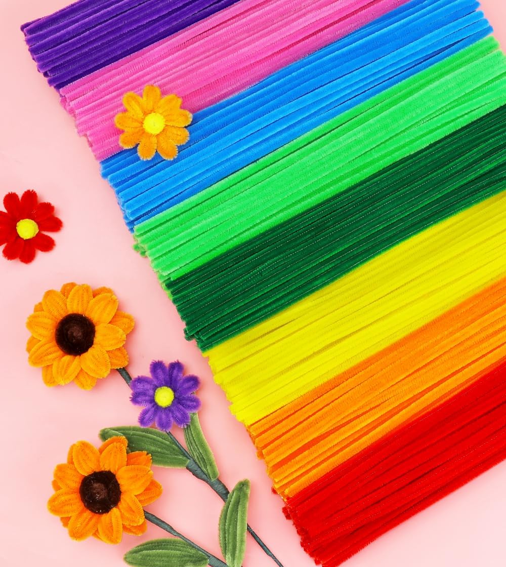 Pipe Cleaners, 200pcs Golden Yellow for Sunflowers, Flower Making Pipe Cleaners, Arts and Craft Supplies, Ideas for Art Project Activity.