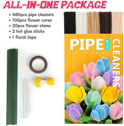 Pipe Cleaners, 200pcs Golden Yellow for Sunflowers, Flower Making Pipe Cleaners, Arts and Craft Supplies, Ideas for Art Project Activity.