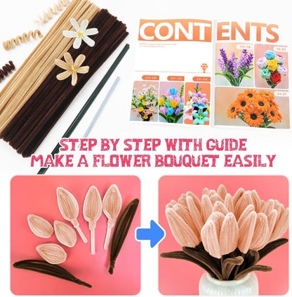 Pipe Cleaners, 200pcs Golden Yellow for Sunflowers, Flower Making Pipe Cleaners, Arts and Craft Supplies, Ideas for Art Project Activity.