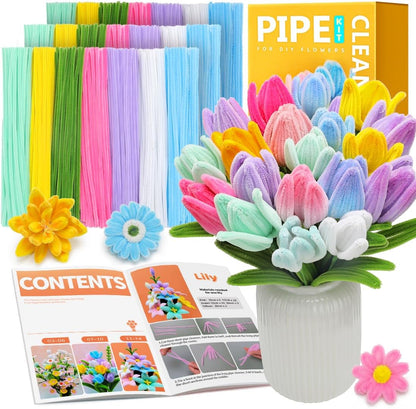 Pipe Cleaners, 200pcs Golden Yellow for Sunflowers, Flower Making Pipe Cleaners, Arts and Craft Supplies, Ideas for Art Project Activity.