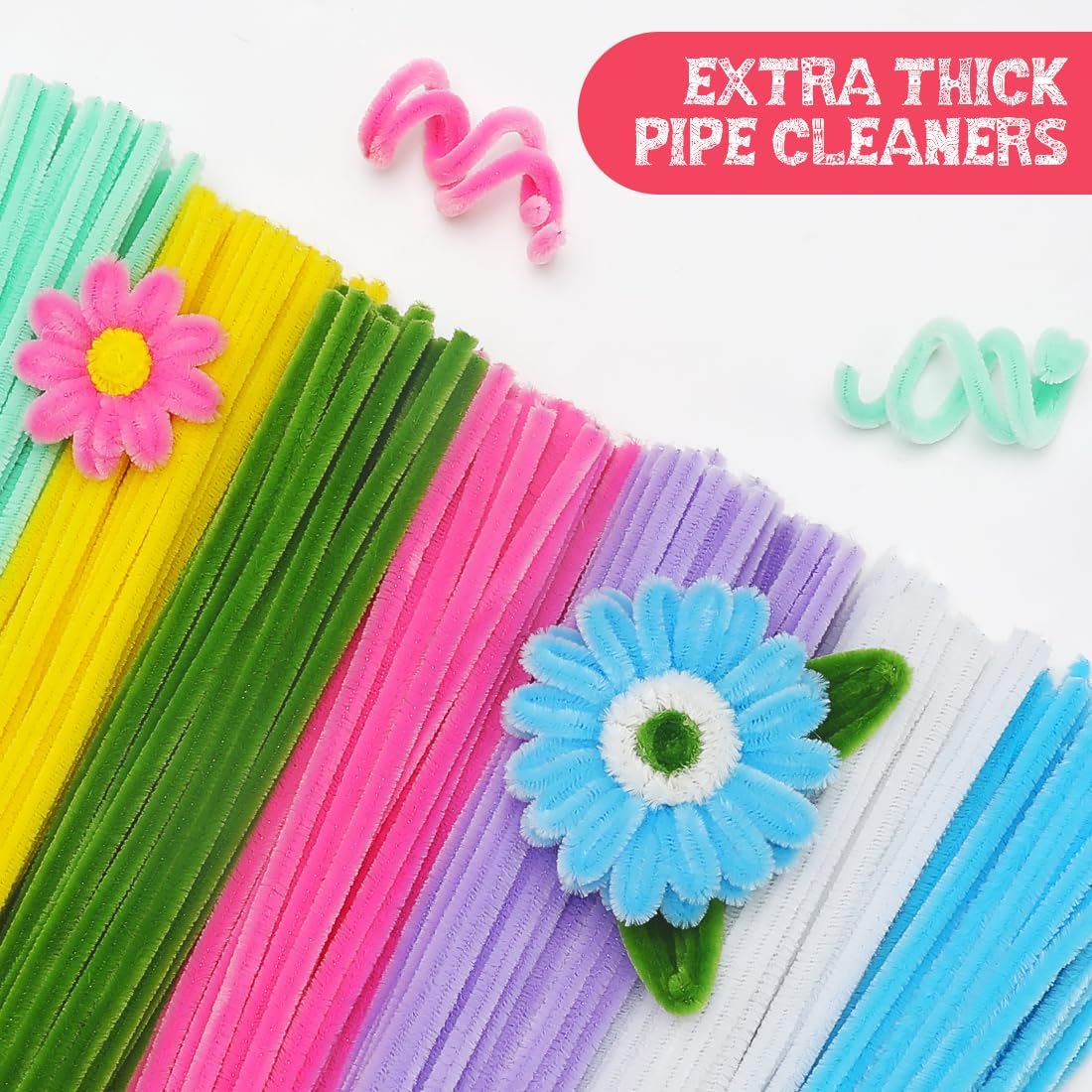 Pipe Cleaners, 200pcs Golden Yellow for Sunflowers, Flower Making Pipe Cleaners, Arts and Craft Supplies, Ideas for Art Project Activity.