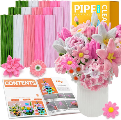 Pipe Cleaners, 200pcs Golden Yellow for Sunflowers, Flower Making Pipe Cleaners, Arts and Craft Supplies, Ideas for Art Project Activity.