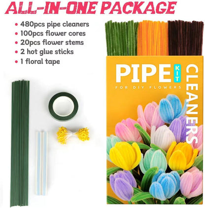 Pipe Cleaners, 200pcs Golden Yellow for Sunflowers, Flower Making Pipe Cleaners, Arts and Craft Supplies, Ideas for Art Project Activity.
