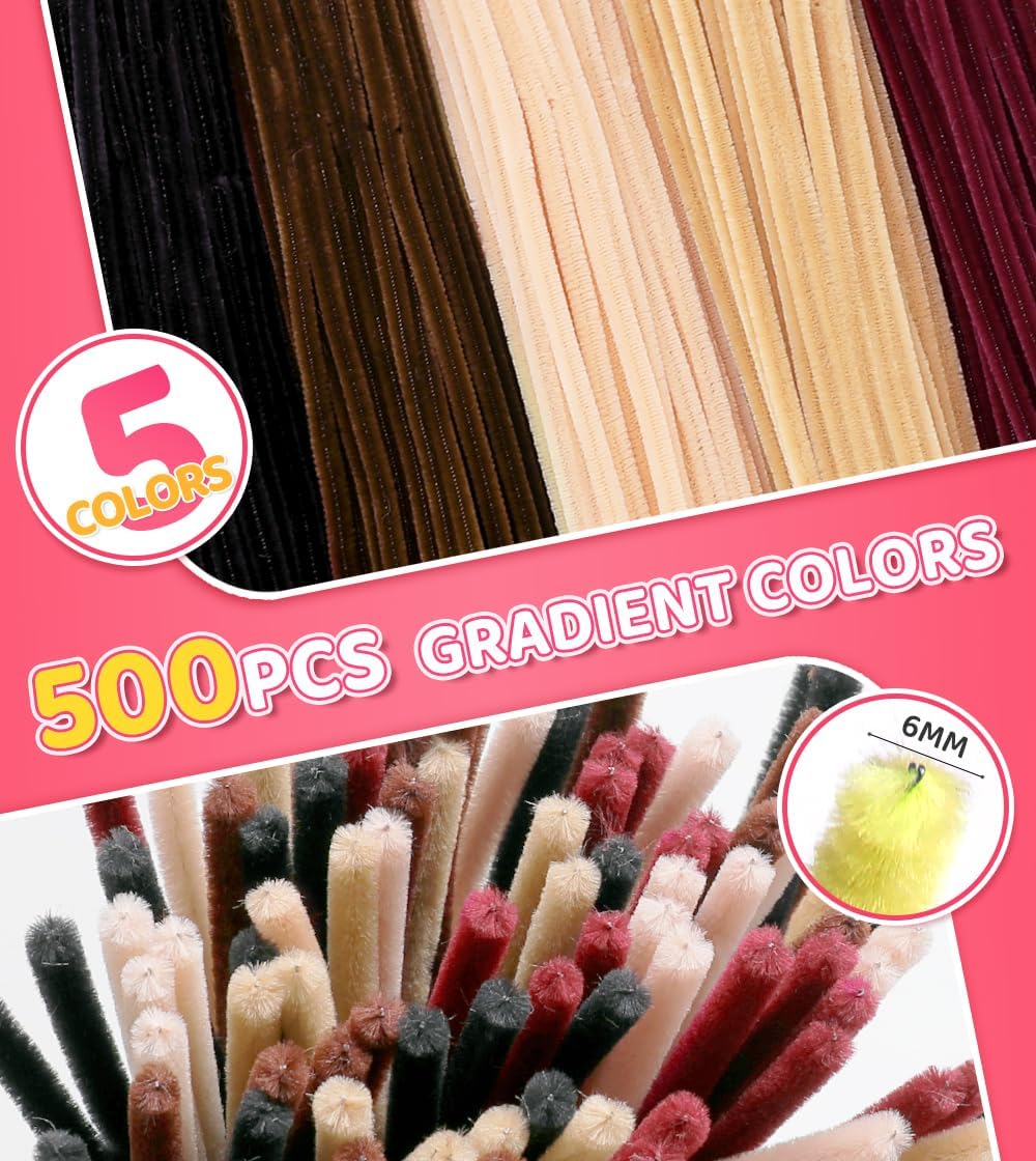 Pipe Cleaners, 200pcs Golden Yellow for Sunflowers, Flower Making Pipe Cleaners, Arts and Craft Supplies, Ideas for Art Project Activity.