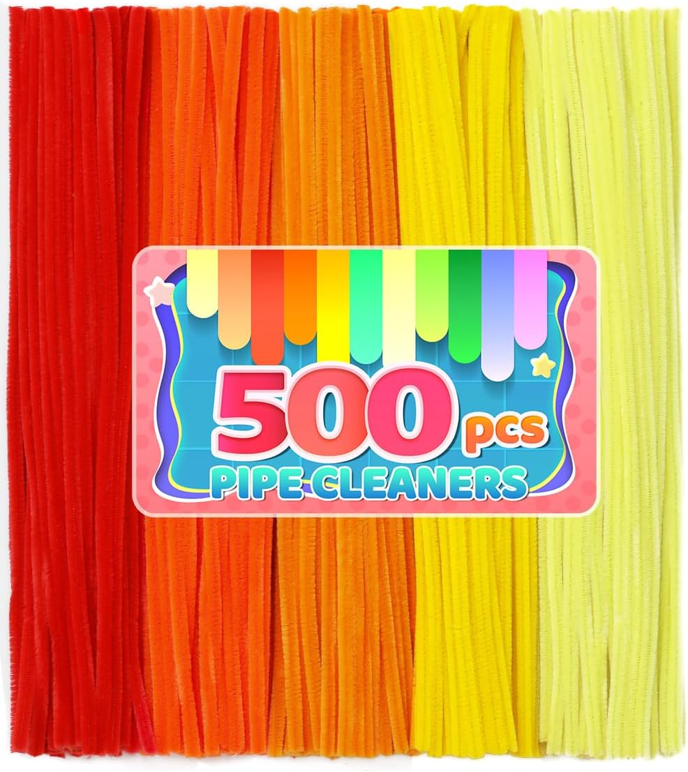 Pipe Cleaners, 200pcs Golden Yellow for Sunflowers, Flower Making Pipe Cleaners, Arts and Craft Supplies, Ideas for Art Project Activity.