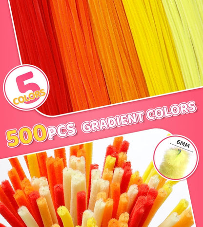 Pipe Cleaners, 200pcs Golden Yellow for Sunflowers, Flower Making Pipe Cleaners, Arts and Craft Supplies, Ideas for Art Project Activity.