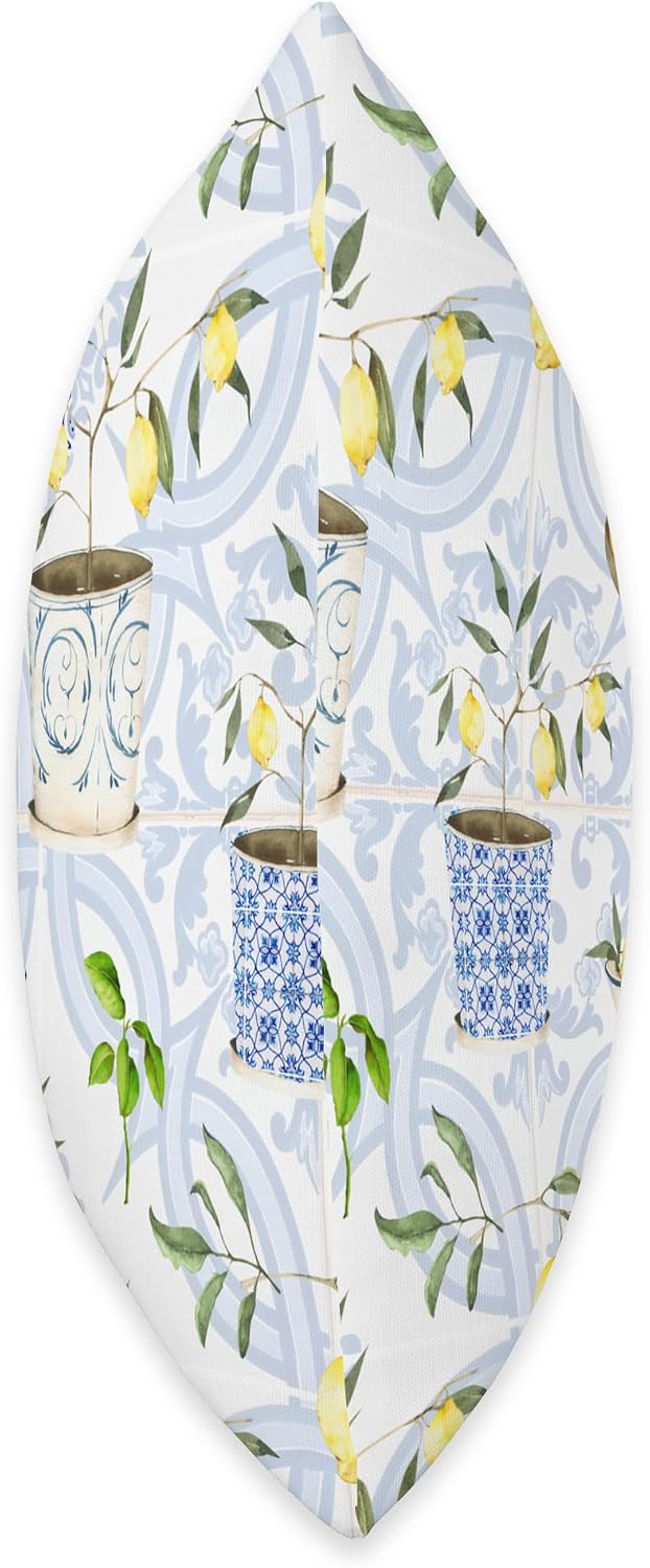 Summer Mosaic, Mediterranean,Italian Style,Lemon, Art Throw Pillow, 16x16, Multicolor