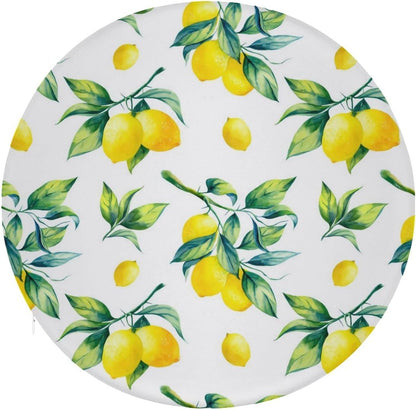 Yellow Lemons Premium Round Memory Foam Seat Cushion，Removable Cover, All Season Comfort, Durable Support